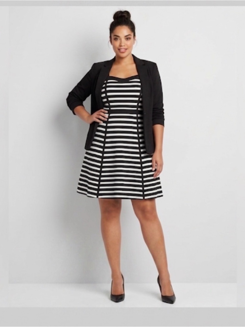 NWOT INC International Concepts Black And white Short Dress Size _ L